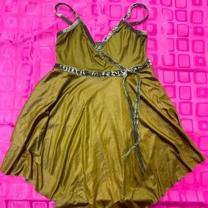Weissman Olive green dance dress